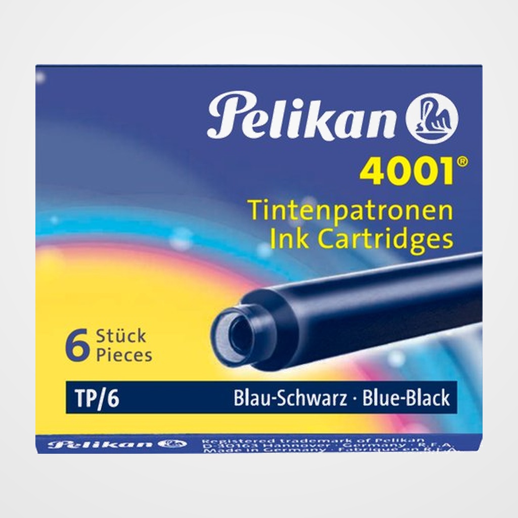 TINTA ESTILOGRAFICA PELIKAN CAJA 6 CARTUCHOS TP/6 AZUL/NEGRO (301184)