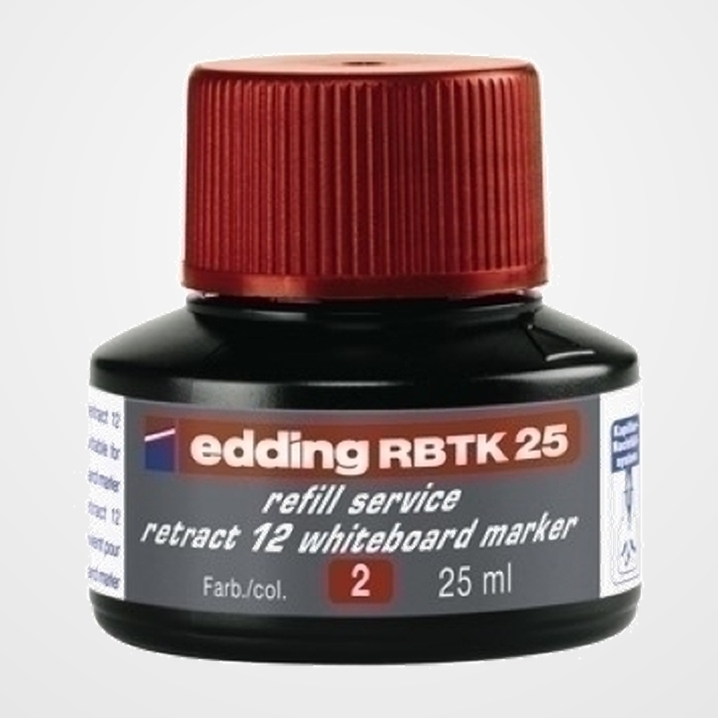 TINTA ROTULADOR PIZARRA EDDING FRASCO 25 ml. RBTK 25 ROJO