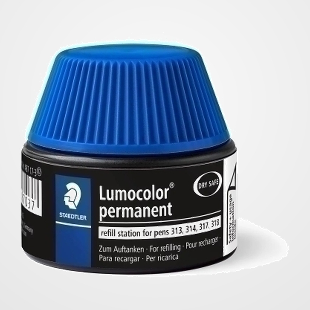 TINTA ROTULADOR STAEDTLER 487 17 LUMOCOLOR 313/314/317/318 FRASCO 15 ml. AZUL