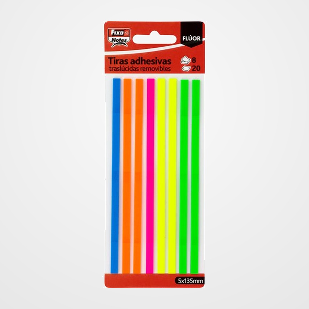 TIRAS ADHESIVAS FIXO FLUOR 20h 5x135mm PACK DE 8