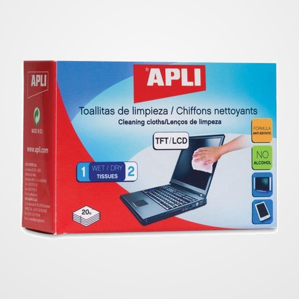 TOALLITAS APLI LIMPIADORAS HUMEDAS B/20