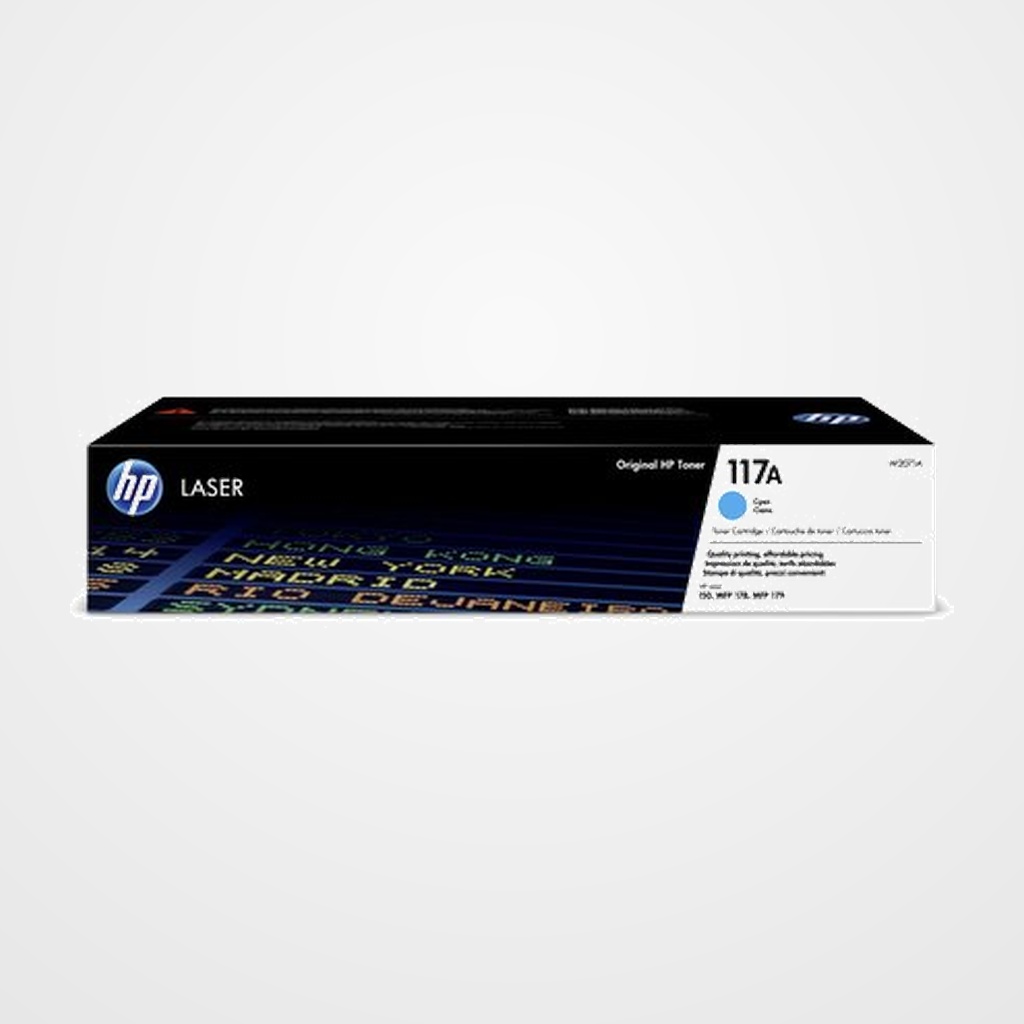 TONER HP Nº 117A W2071A LASERJET COLOR 150A/150NW, MFP 178NW/178NWG/179FNW/179FWG CIAN 700 PÁG.