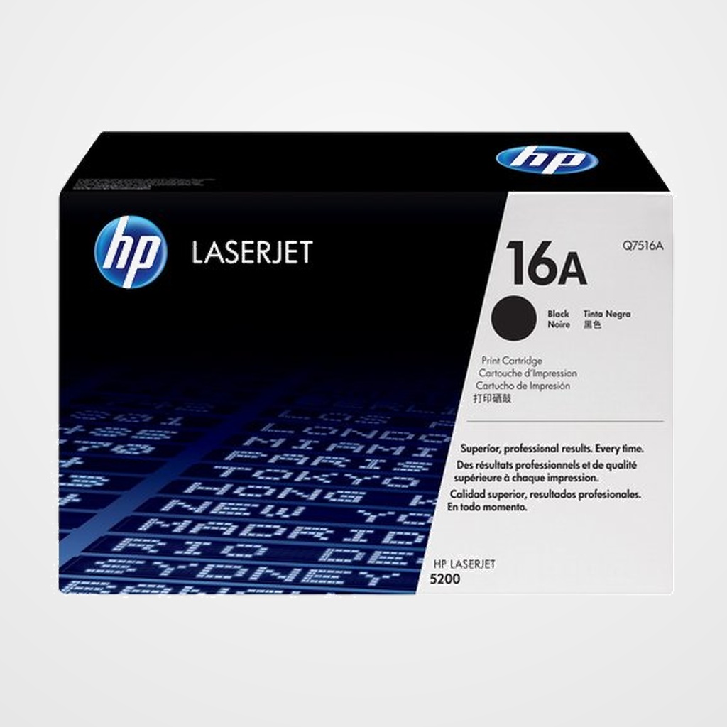 TONER HP Nº 16A Q7516A LASERJET 5200 NEGRO 12.000 PÁG.