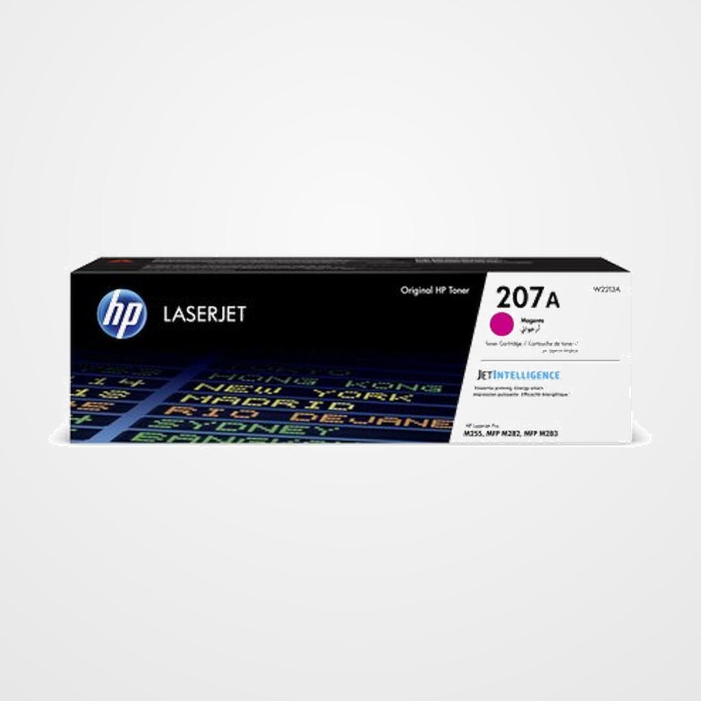 TONER HP Nº 207A W2213A LASERJET PRO MFP-M282NW/M283FDN/M283FDW MAGENTA 1.250 PÁG.