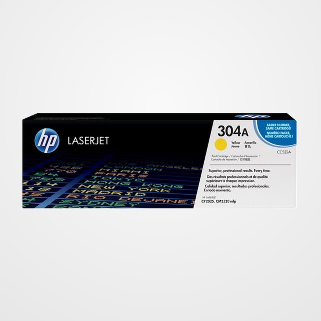 TONER HP Nº 304A CC532A LASERJET CP2025/CM2320 AMARILLO 2.800 PÁG.