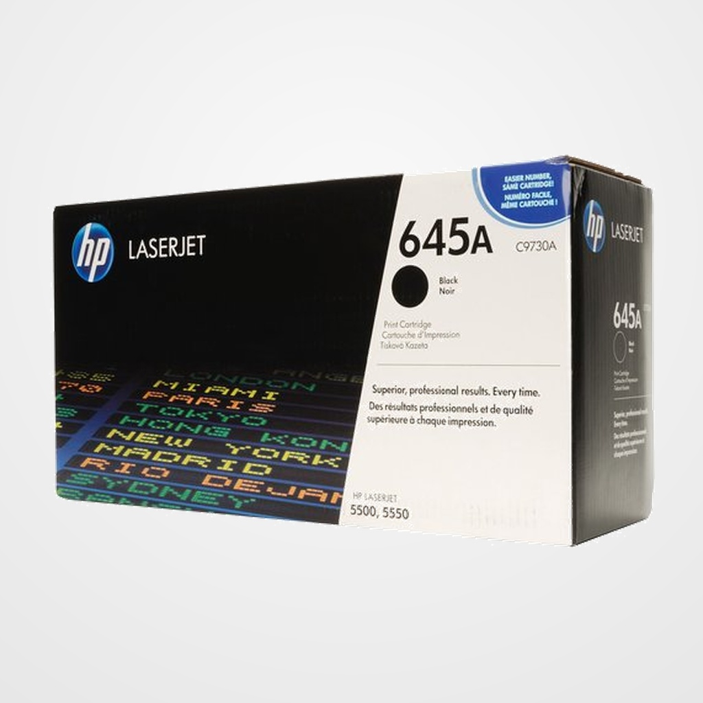TONER HP Nº 645A C9730A LASERJET COLOR 5500 NEGRO 13.000 PÁG.