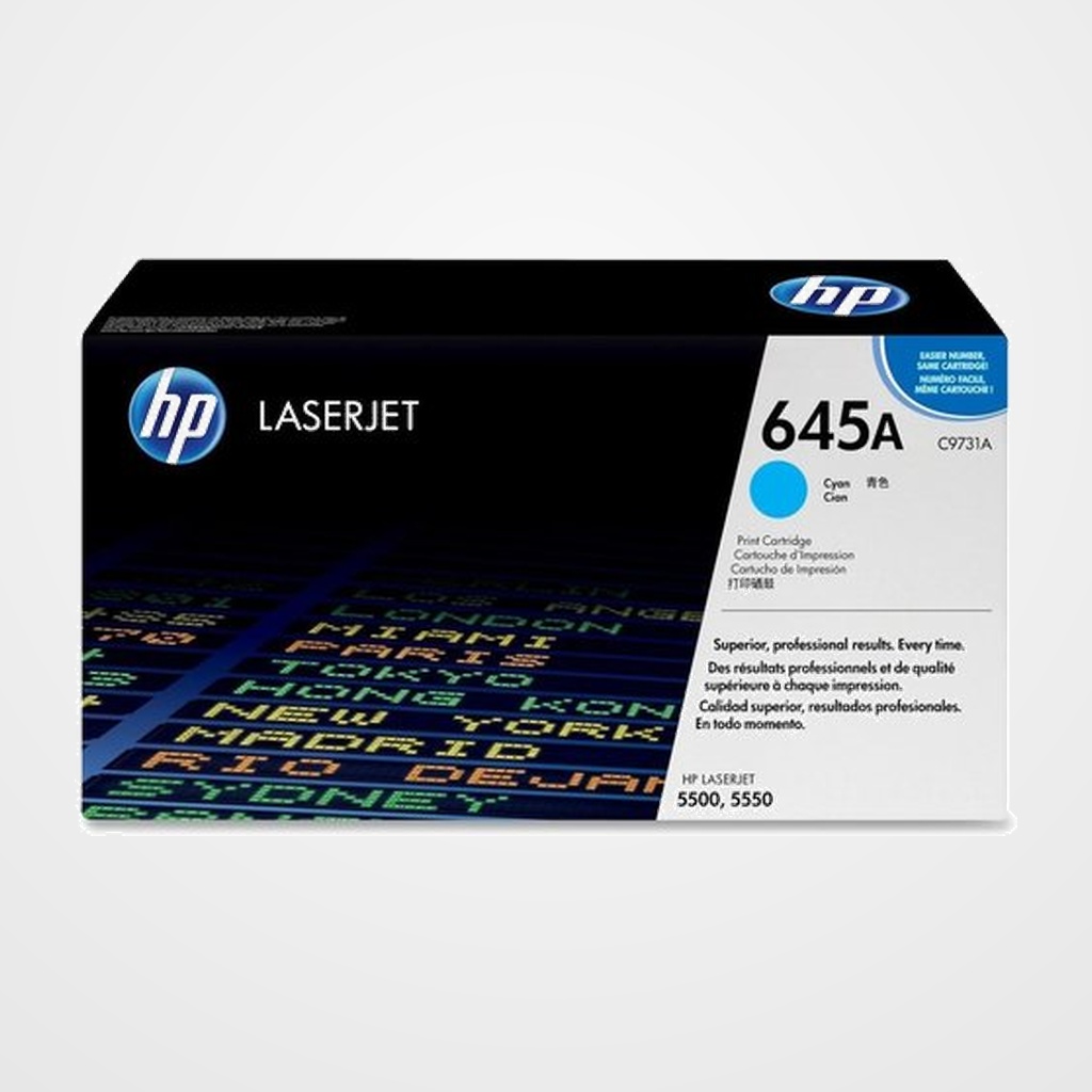 TONER HP Nº 645A C9731A LASERJET COLOR 5500 CIAN 12.000 PÁG.