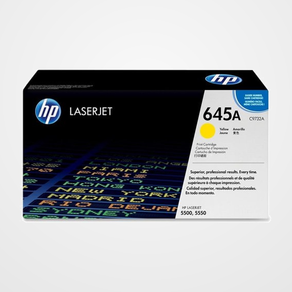 TONER HP Nº 645A C9732A LASERJET COLOR 5500 AMARILLO 12.000 PÁG.