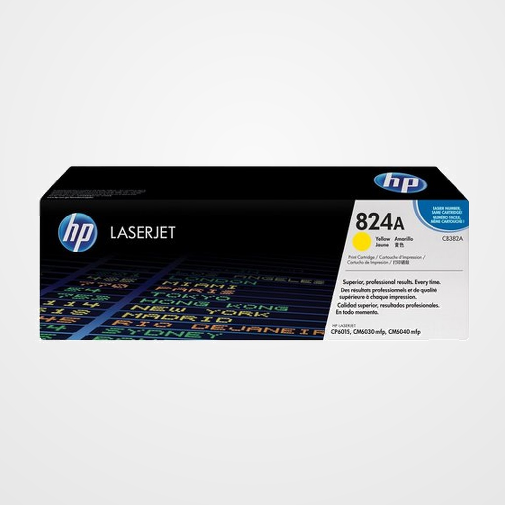 TONER HP Nº 824A CB382A LASERJET COLOR CP6015/CM6030MFP/CM6040MFP AMARILLO 21.000 PÁG.