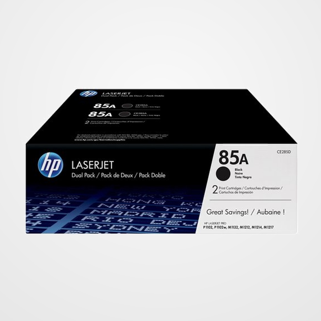 TONER HP Nº 85A CE285AD LJ P1102 NEGRO (PACK 2 UD.)