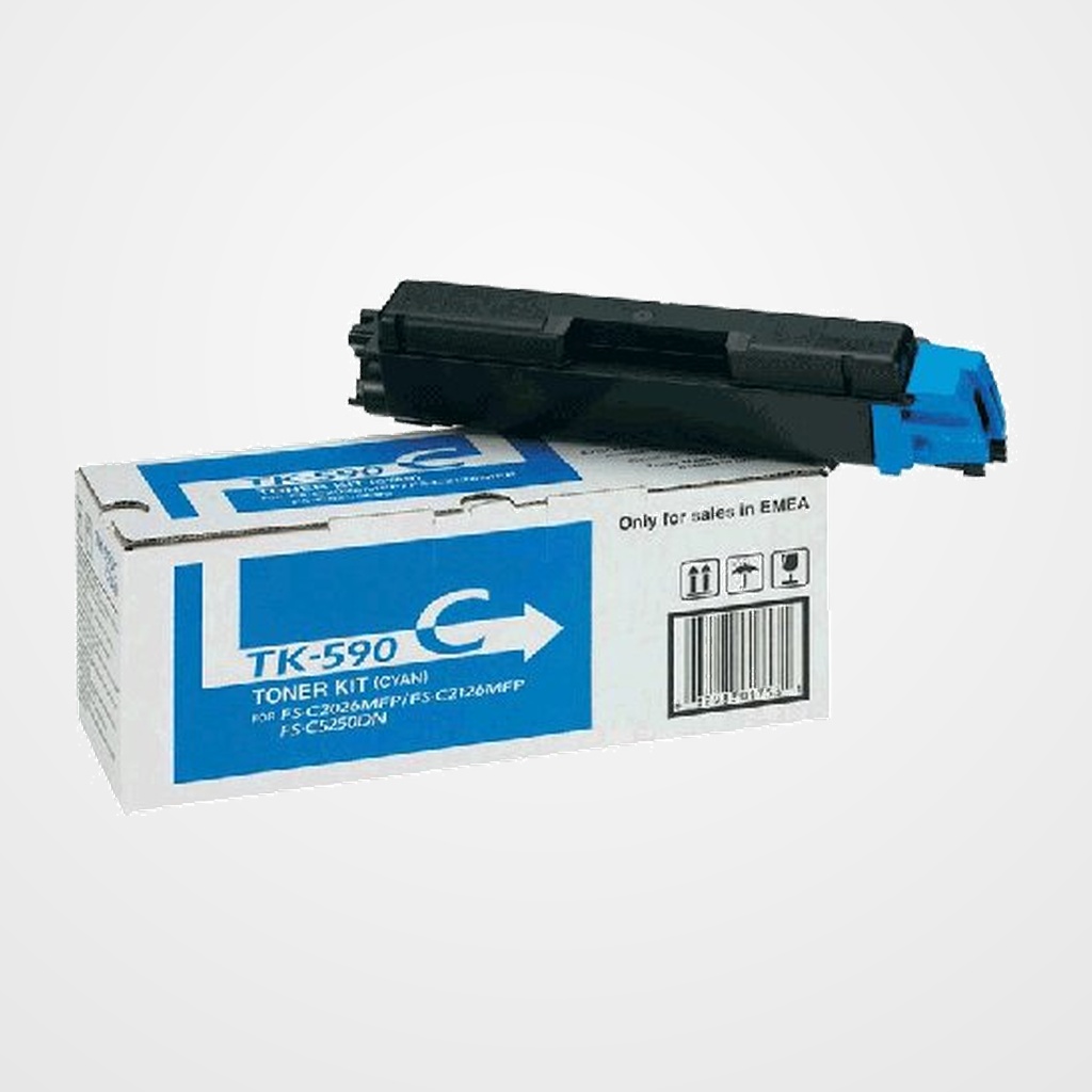 TONER KYOCERA-MITA 1T02KVCNL0 TK-590C FS-C2026/FS-C2126, ECOSYS M6023/M6026/M6526/P6026, FS-C5251 CIAN (5.000 pág.)