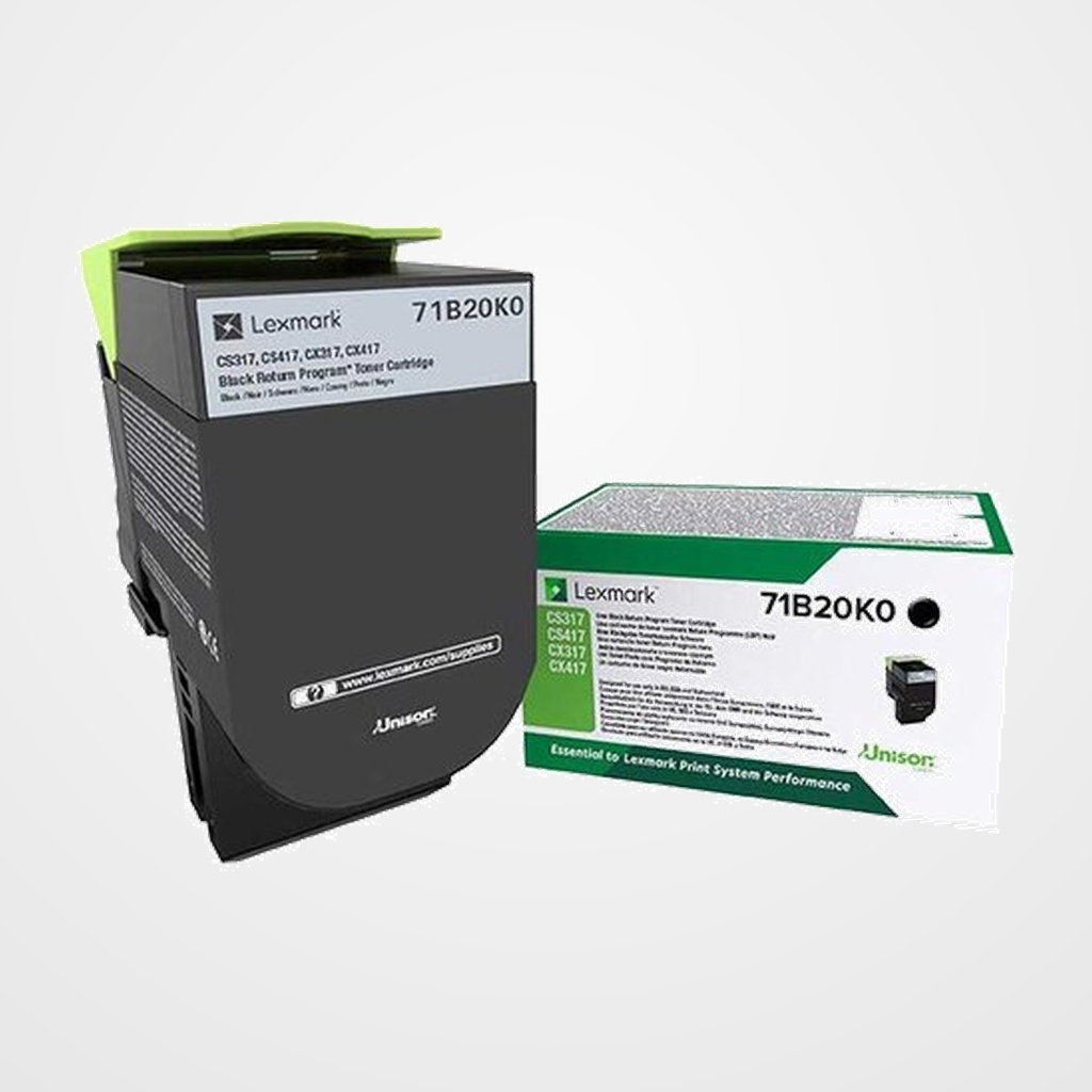 TONER LEXMARK 71B20K0 CS317/CS417/CS517/CX317/CX417/CX517 NEGRO RETB. (3.000 PAG.)