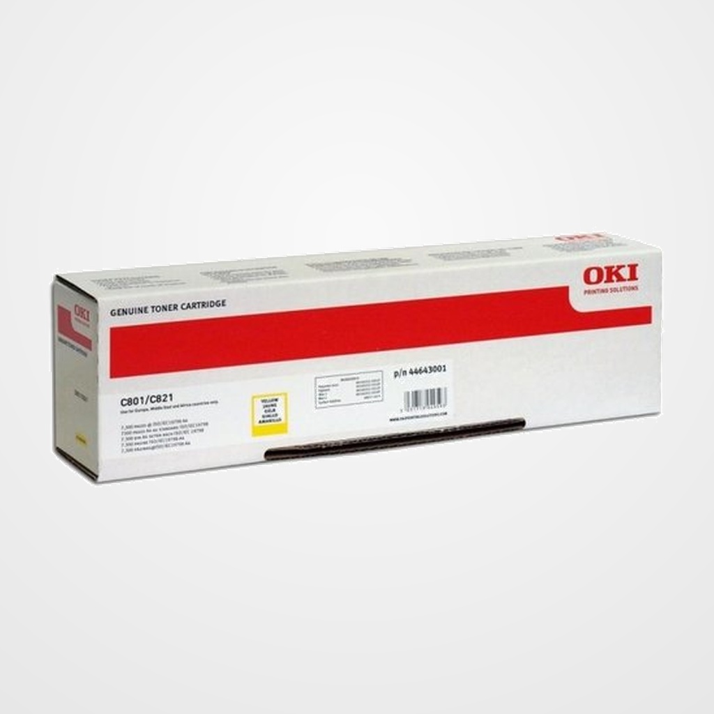 TONER OKI 44633001 C801N/801DN/820N/820DN AMARILLO 7.300 PÁG