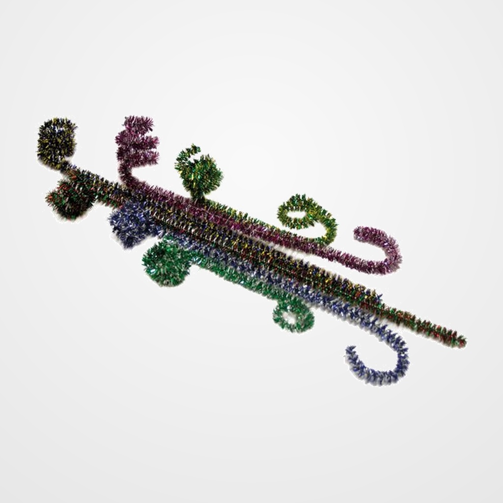 VARITAS FLEXIBLES FIXO KIDS con PURPURINA 30 cm.x6 mm. VERDE/ROJO PACK de 50