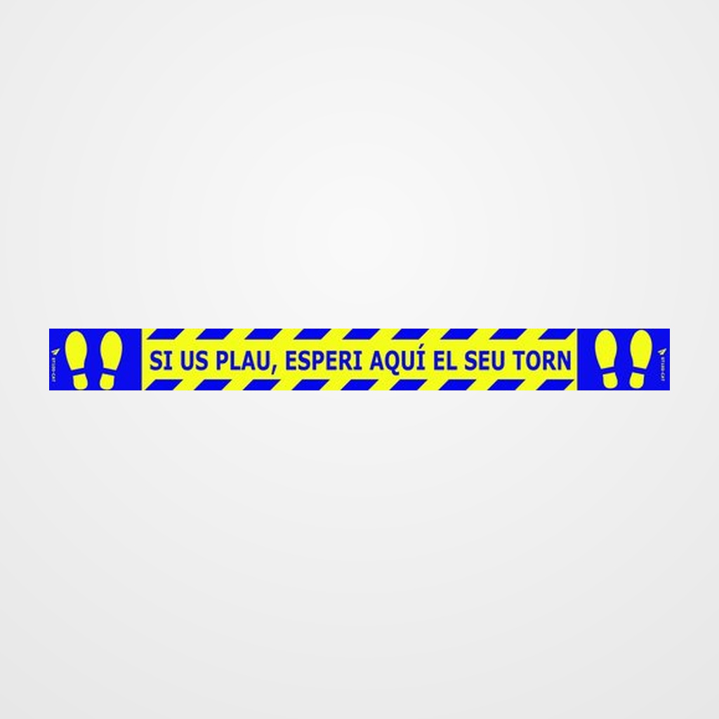 VINIL ESPECIAL PER A SOL 100x10 cm.  ESPERI AQUI EL SEU TORN