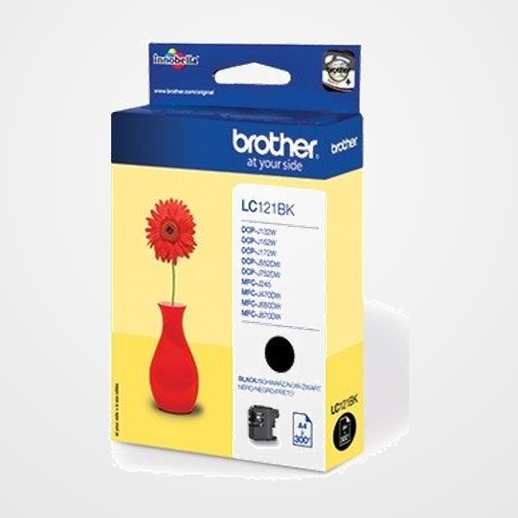 CARTUCHO INKJET BROTHER LC-121BKBP NEGRO  DCP-J132W/J152W/J552DW/J752DW, MFC-J245/J470DW/J650DW/J870DW (300 PAG.)