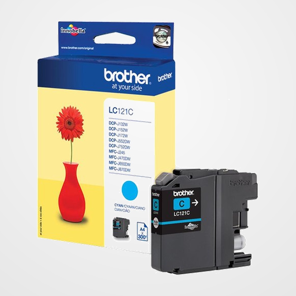 CARTUCHO INKJET BROTHER LC-121CBP CIAN  DCP-J132W/J152W/J552DW/J752DW, MFC-J245/J470DW/J650DW/J870DW (300 PAG.)