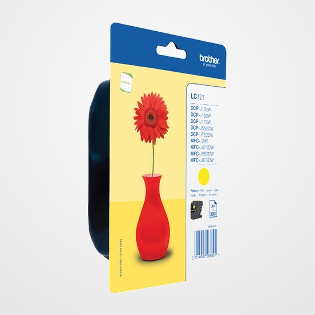 CARTUCHO INKJET BROTHER LC-121YBP AMARILLO  DCP-J132W/J152W/J552DW/J752DW, MFC-J245/J470DW/J650DW/J870DW (300 PAG.)