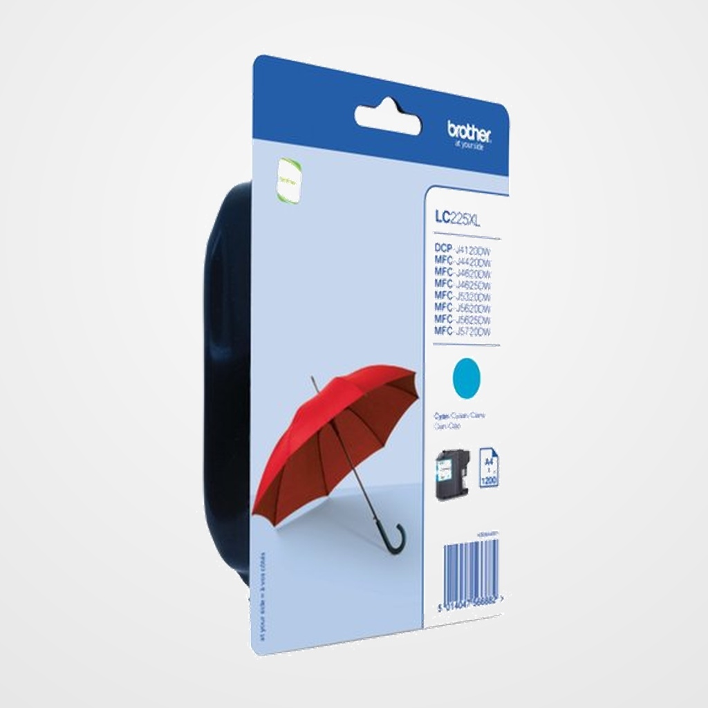CARTUCHO INKJET BROTHER LC-225XLCBP DCP-J4120DW, MFC-J4420DW/J4620DW/J5620DW/J5625DW/J5720DW CIAN (1.200 PAG.)