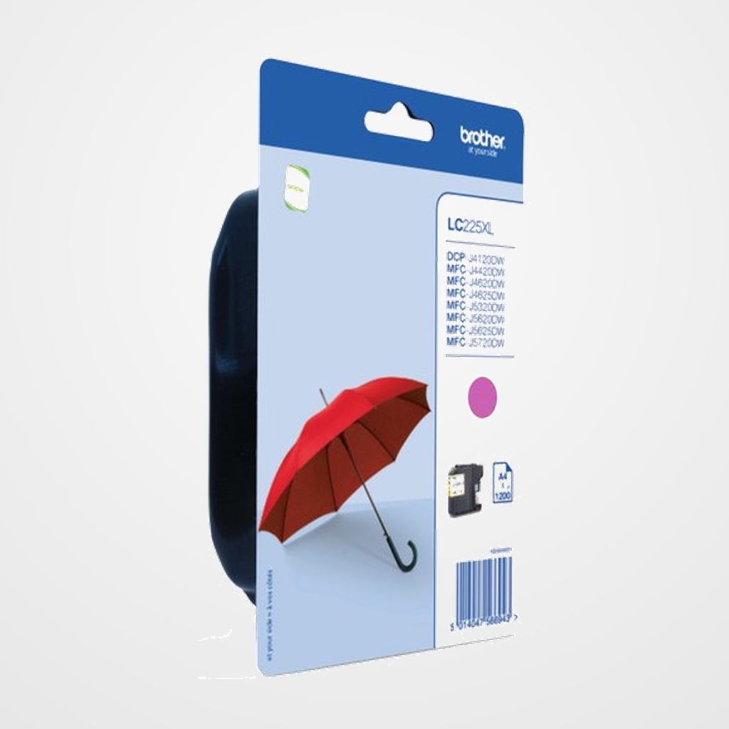 CARTUCHO INKJET BROTHER LC-225XLMBP DCP-J4120DW, MFC-J4420DW/J4620DW/J5620DW/J5625DW/J5720DW MAGENTA (1.200 PAG.)