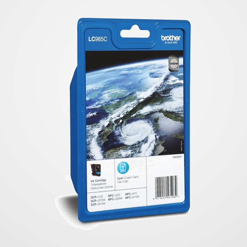 CARTUCHO INKJET BROTHER LC-985CBP CIAN DCP-J125/J315W MFC-J265W/J410/J415W (260 PAG.)