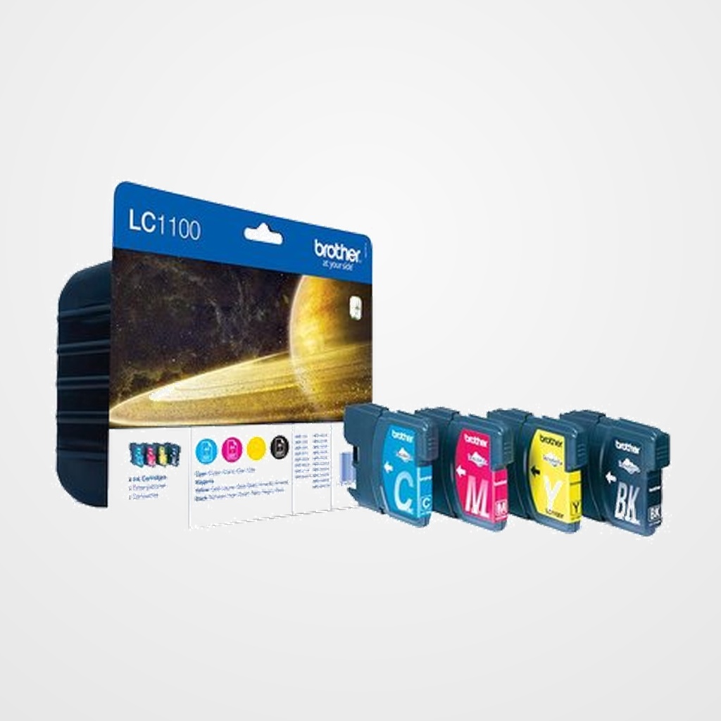 RAINBOW PACK BROTHER LC1100VALBP 4 COLORES DCP-185C/383C/385C/387C/395CN/585CW/J715W/6690CW, MFC-490CW/J615W/790CW/795CW/990CW/5490CN/5890CN/6490CW/6890CDW (450 PÁG.)