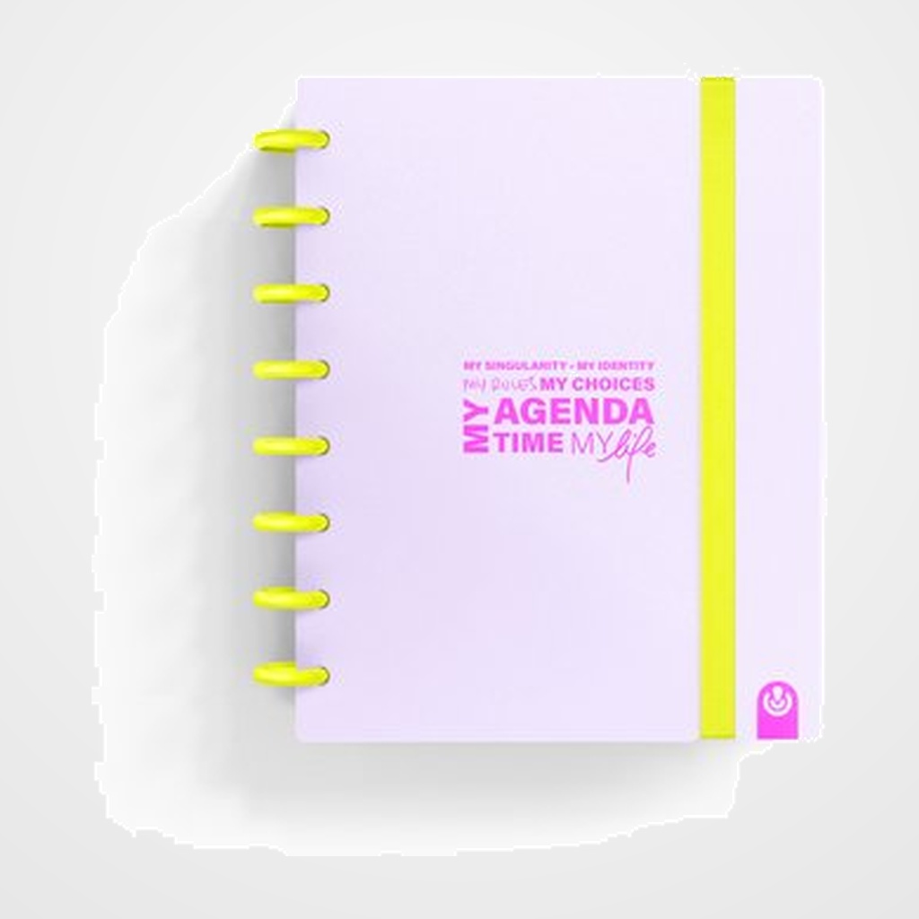 AGENDA CARCHIVO INGENIOX MY WEEK NO FECHADO tapa PP con GOMA A5 S/V NEON PASTEL MALVA
