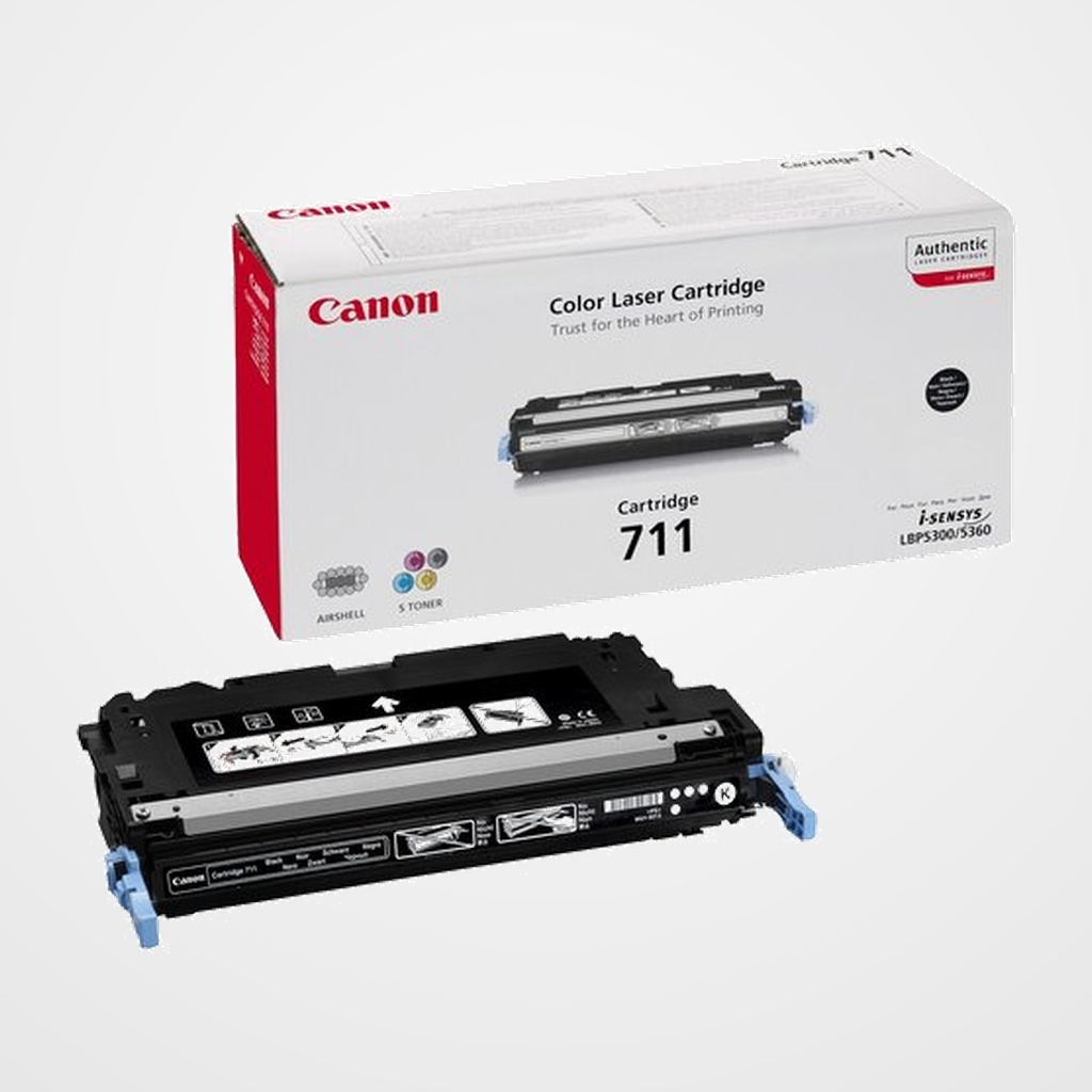 TONER CANON CRG711BK MF-8450/9130/9170, I-SENSI LBP-5300/5360/MF-9220CDN NEGRO 6.000 PÁG. (1660B002AA)