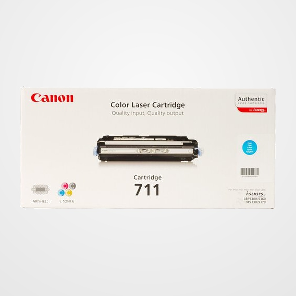 TONER CANON CRG711C MF-8450/9130/9170, I-SENSI LBP-5300/5360/MF-9220CDN CIAN 6.000 PÁG. (1659B002AA)