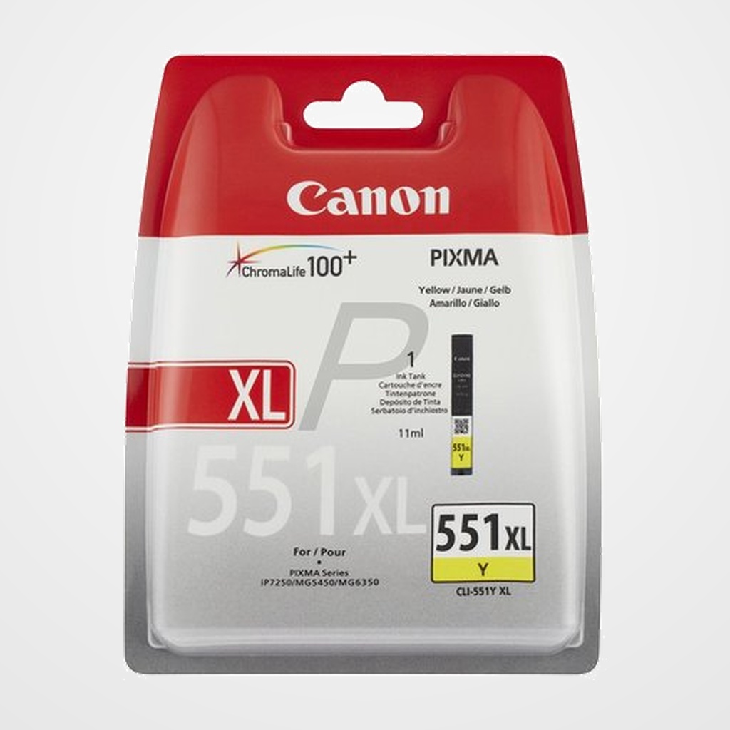 CARTUCHO INKJET CANON CLI-551XL PIXMA MG-5450/6350, IP-7250 AMARILLO (6446B001)