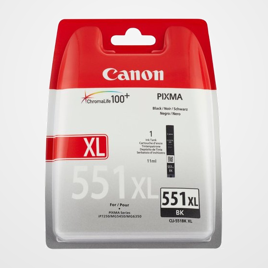 CARTUCHO INKJET CANON CLI-551XL PIXMA MG-5450/6350, IP-7250 NEGRO (6443B001)
