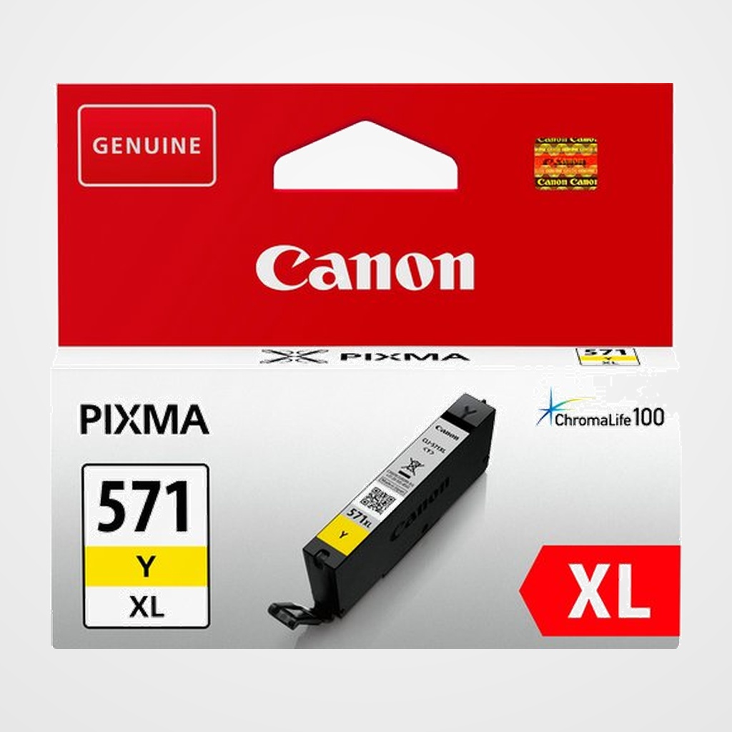 CARTUCHO INKJET CANON CLI-571YXL PIXMA MG5751/MG5752/MG5753/MG6851/MG6852/MG6853/MG7750/MG7751/MG7752/MG7753 AMARILLO (0334C004)