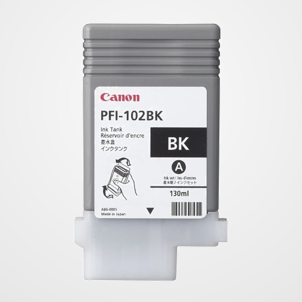 CONS. PLOTTER CANON PFI102BK DEP.TINT.NEGRA COLORANTE (130 ML) (0895B001AA)