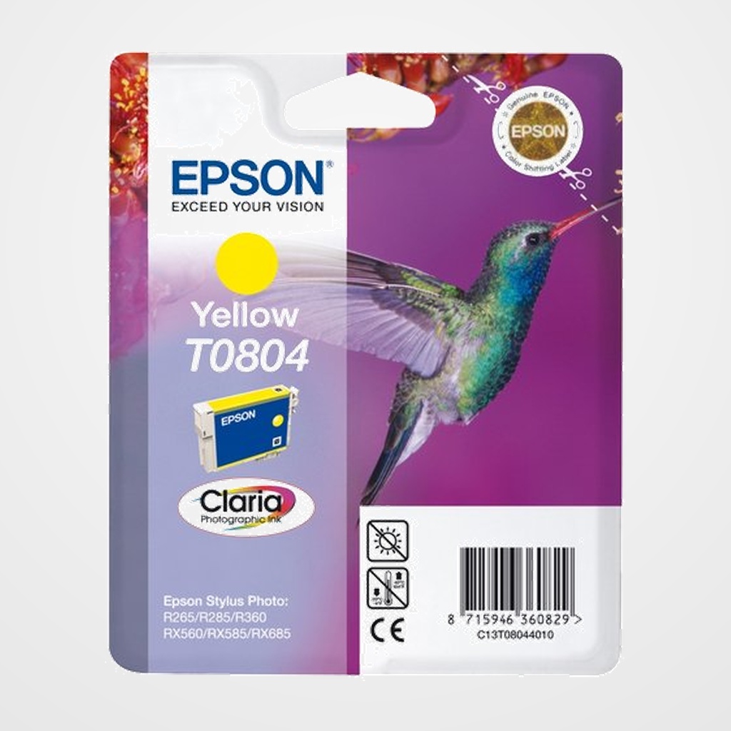 CARTUCHO INKJET EPSON T080440 STYLUS PHOTO R265/285/360 RX560/585/685 AMARILLO