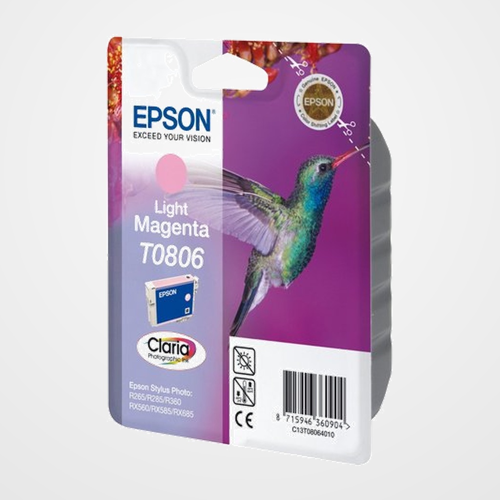 CARTUCHO INKJET EPSON T080640 STYLUS PHOTO R265/285/360 RX560/585/685 MAGENTA CLARO