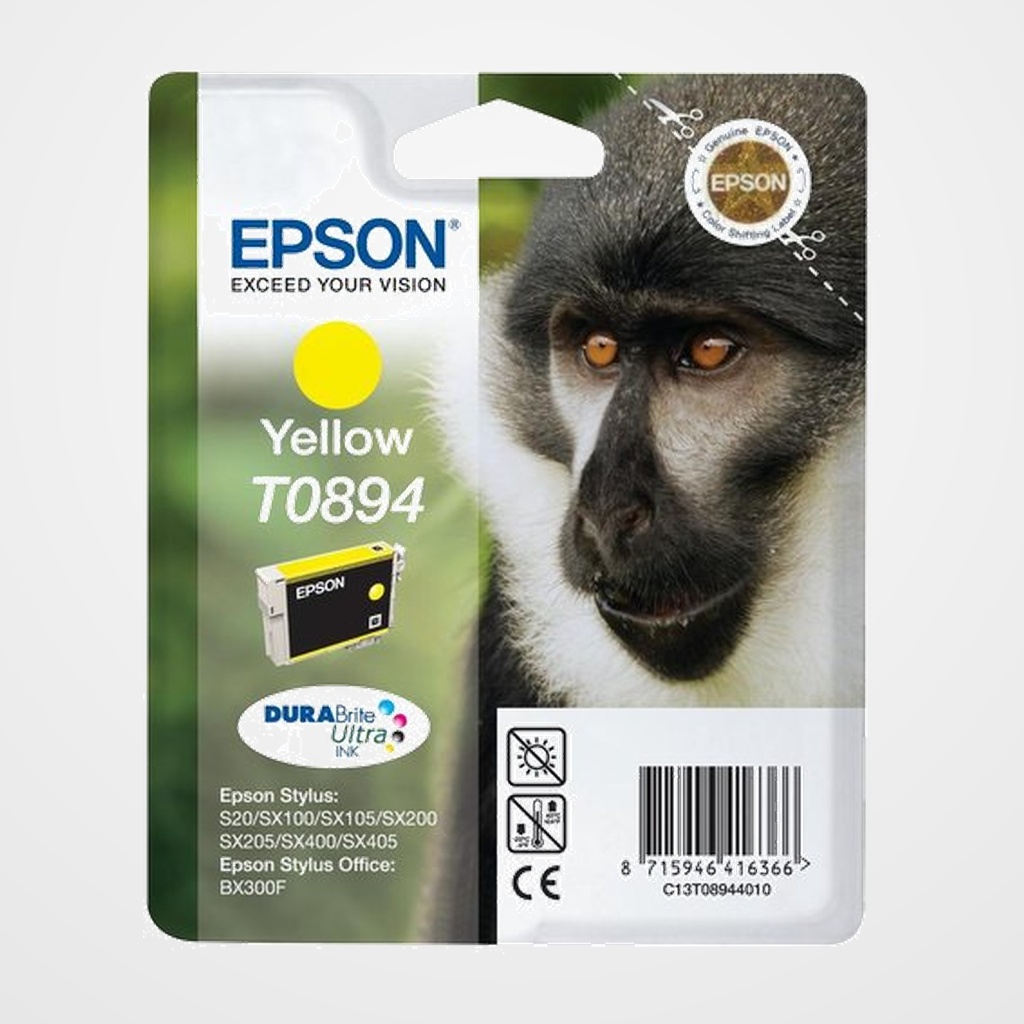 CARTUCHO INKJET EPSON T089440 STYLUS S20 SX205/405 AMARILLO