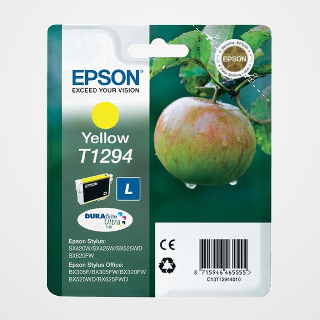 CARTUCHO INKJET EPSON T129440 STYLUS SX420W/425W/525WD/620FW  STYLUS OFFICE BX305/320FW/525WD/625FWD AMARILLO