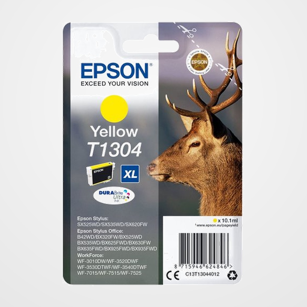 CARTUCHO INKJET EPSON T130440 STYLUS SX525WD/620FW, STYLUS OFFICE BX525WD/625FWD/925FWD, STYLUS OFFICE B42WD AMARILLO