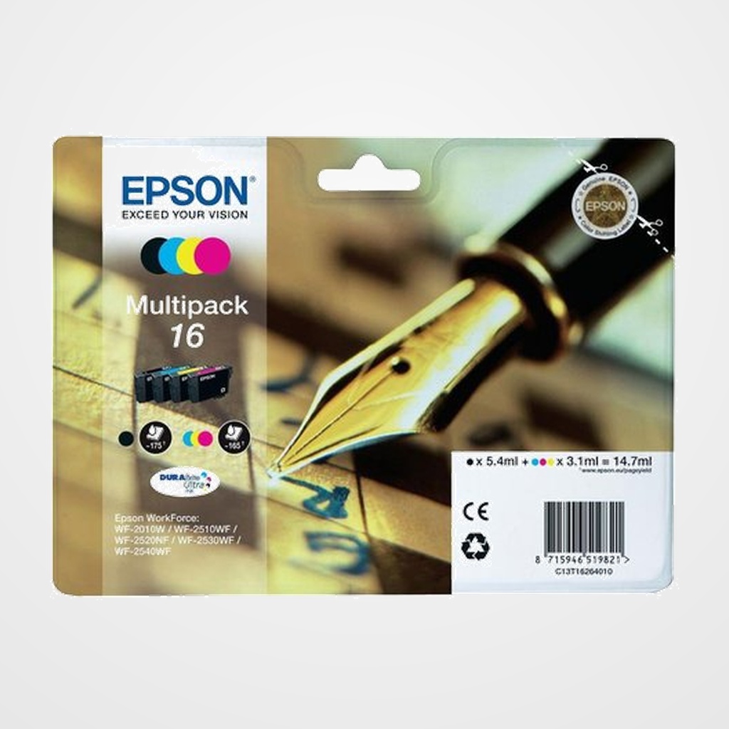 CARTUCHO INKJET EPSON T162640 Nº16 WF-2010W/2510WF/2520NF/2530WF/2540WF MULTIPACK 14,7 ml