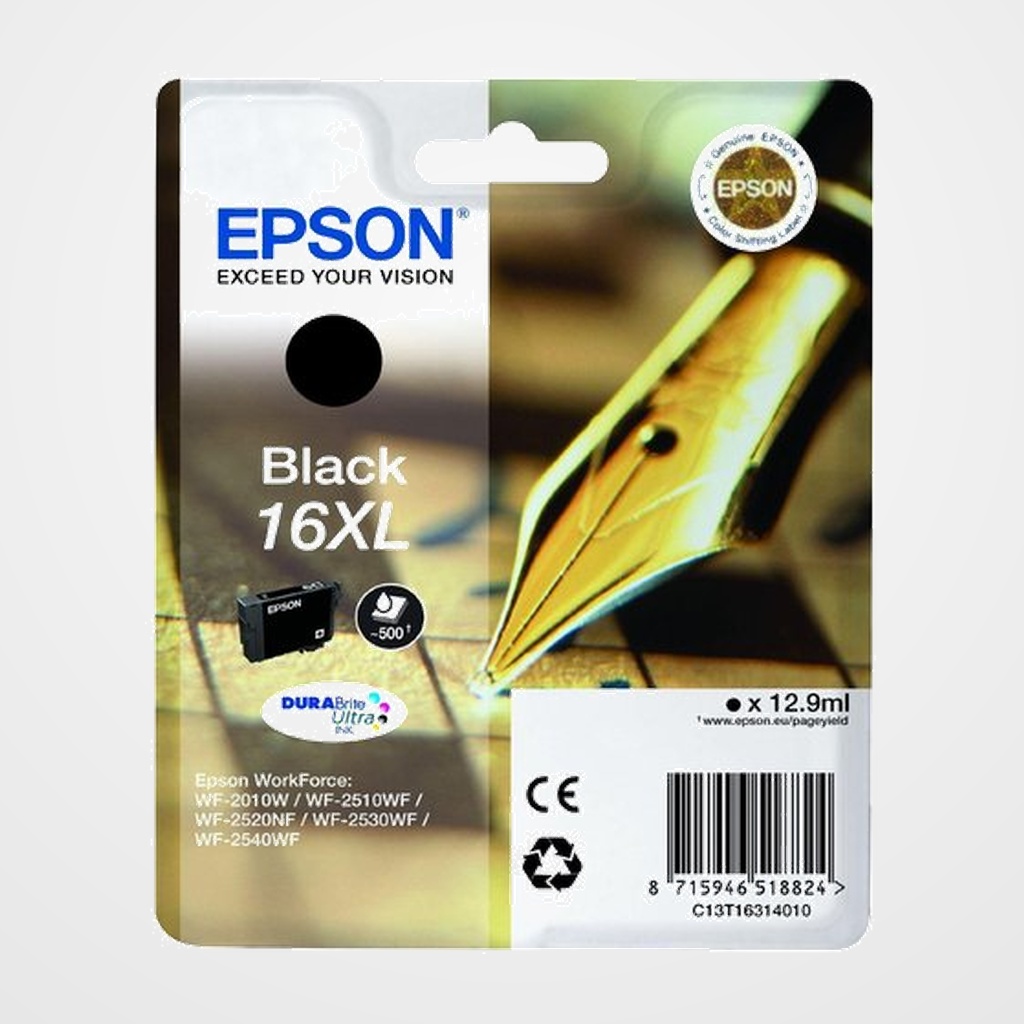 CARTUCHO INKJET EPSON T163140 Nº16XL WF-2010W/2510WF/2520NF/2530WF/2540WF NEGRO 12,9 ml