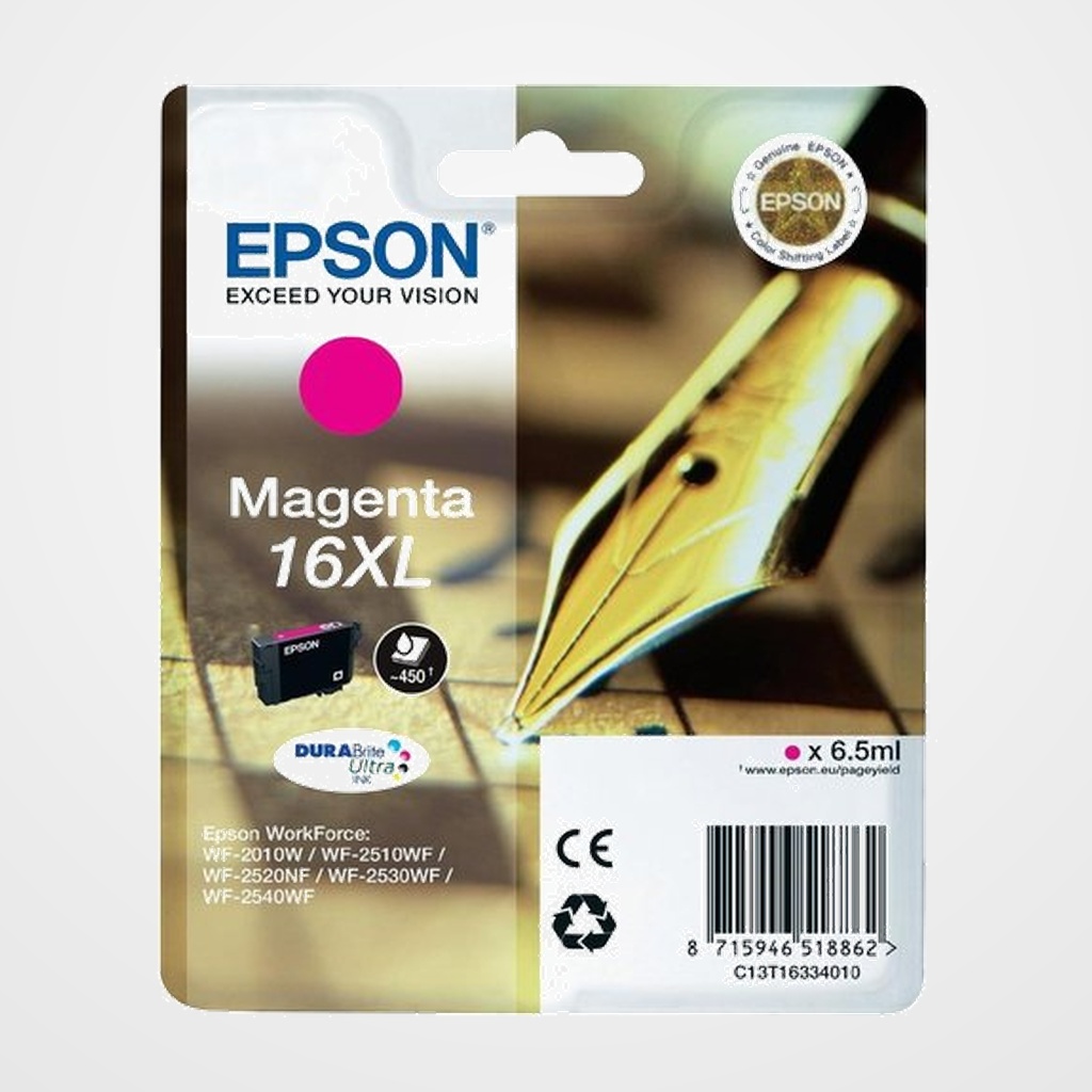 CARTUCHO INKJET EPSON T163340 Nº16XL WF-2010W/2510WF/2520NF/2530WF/2540WF MAGENTA 6,5 ml