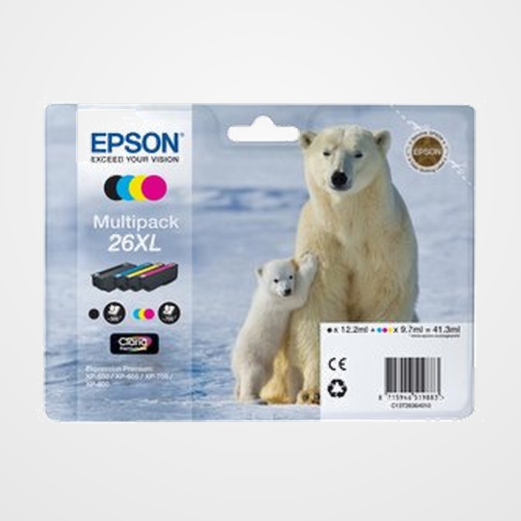 CARTUCHO INKJET EPSON T263640 XP600/605/700/800 MULTIPACK (T262140 +240+340+440)
