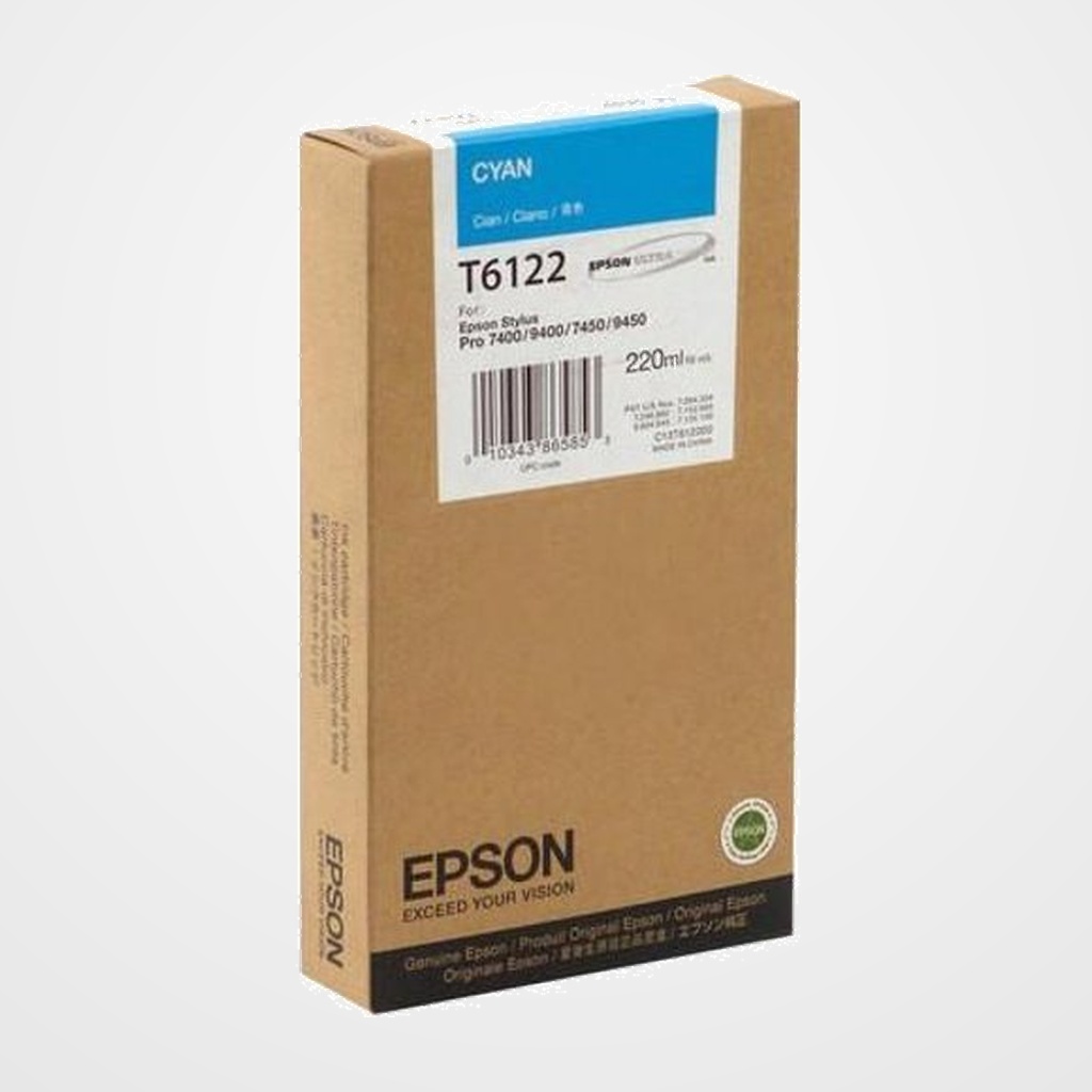 CARTUCHO INKJET EPSON  T612200 STYLUS PRO 7450/9450/7400/9400/7880/9880/7800/9800 220ML CIAN