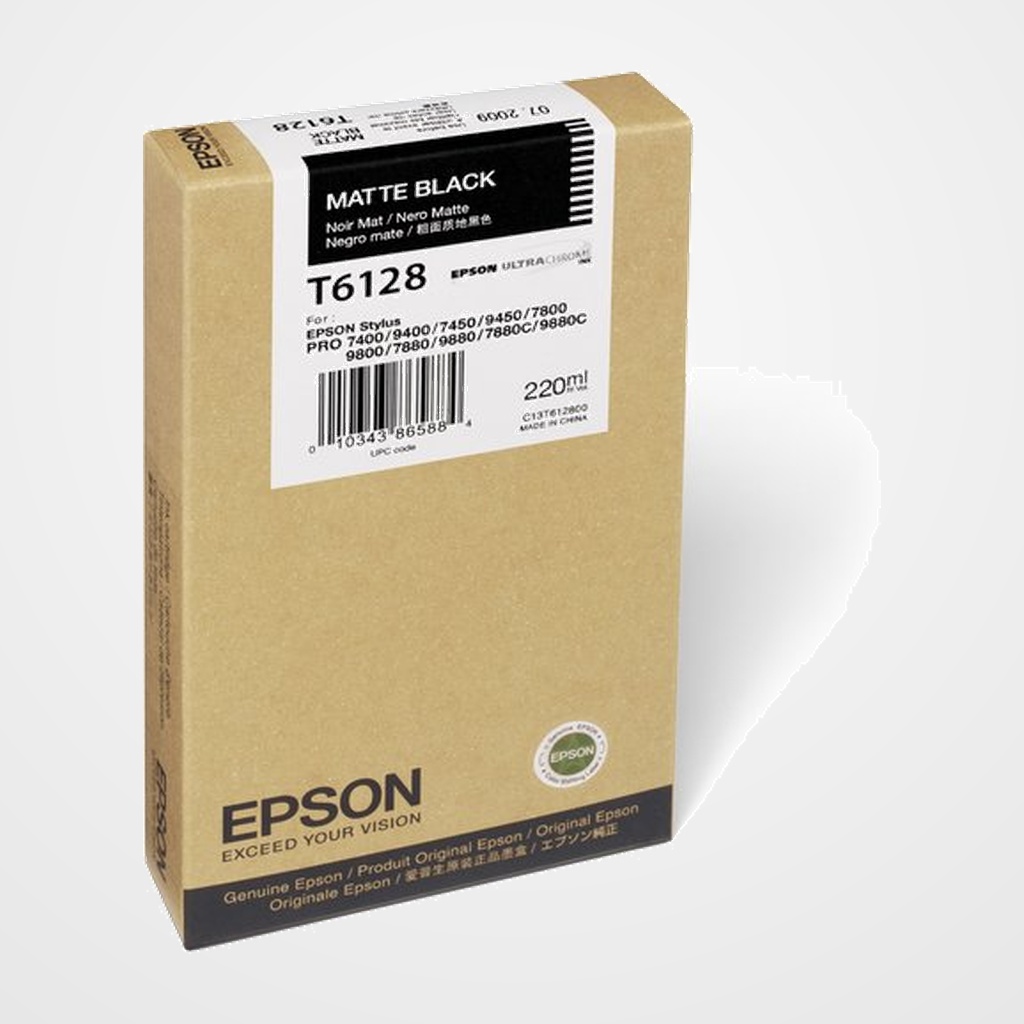 CARTUCHO INKJET EPSON  T612800 STYLUS PRO 7450/9450/7400/9400/7880/9880/7800/9800 220ML NEGRO