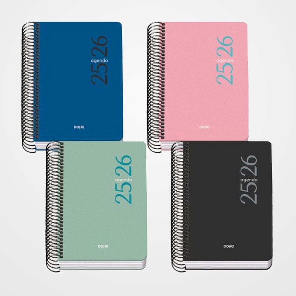AGENDA ESCOLAR (2025-26) DOHE BASIC ESENCIAL ESPIRAL tapa PP A6 120x170 D/P SURTIDO