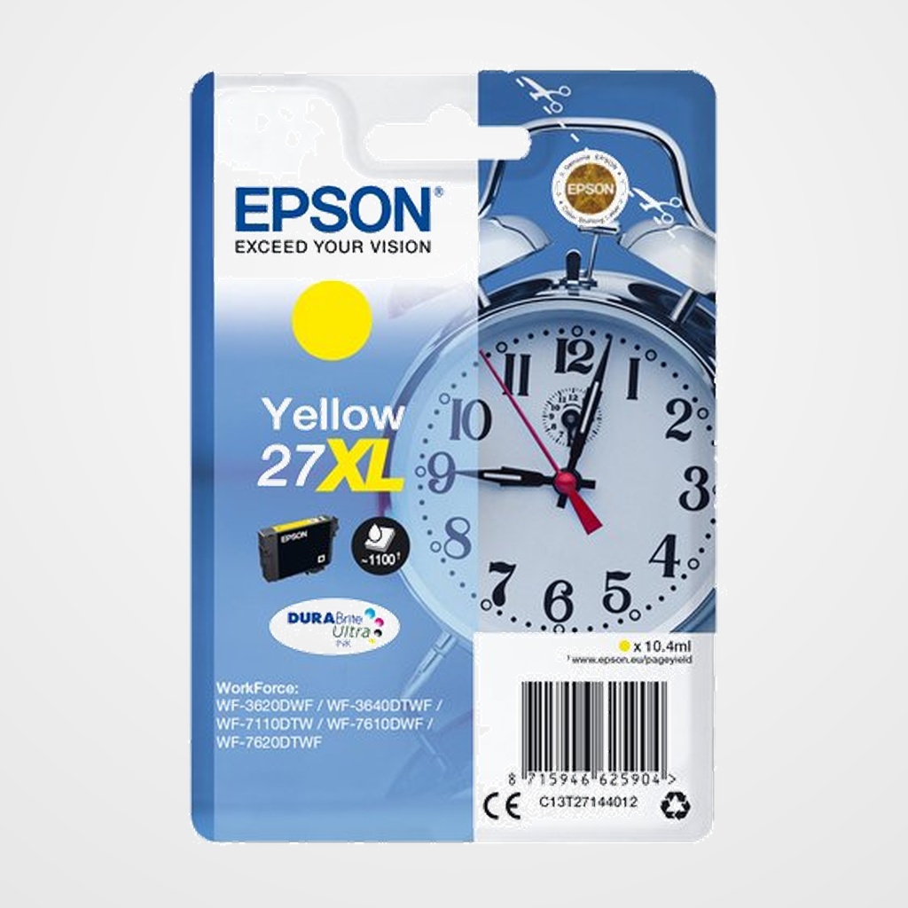 CARTUCHO INKJET EPSON T271440 Nº27XL WORKFORCE WF-3620DWF/3620DWF/3640DTWF/7110DTW/7610DWF/7620DTWF AMARILLO 10,4ML