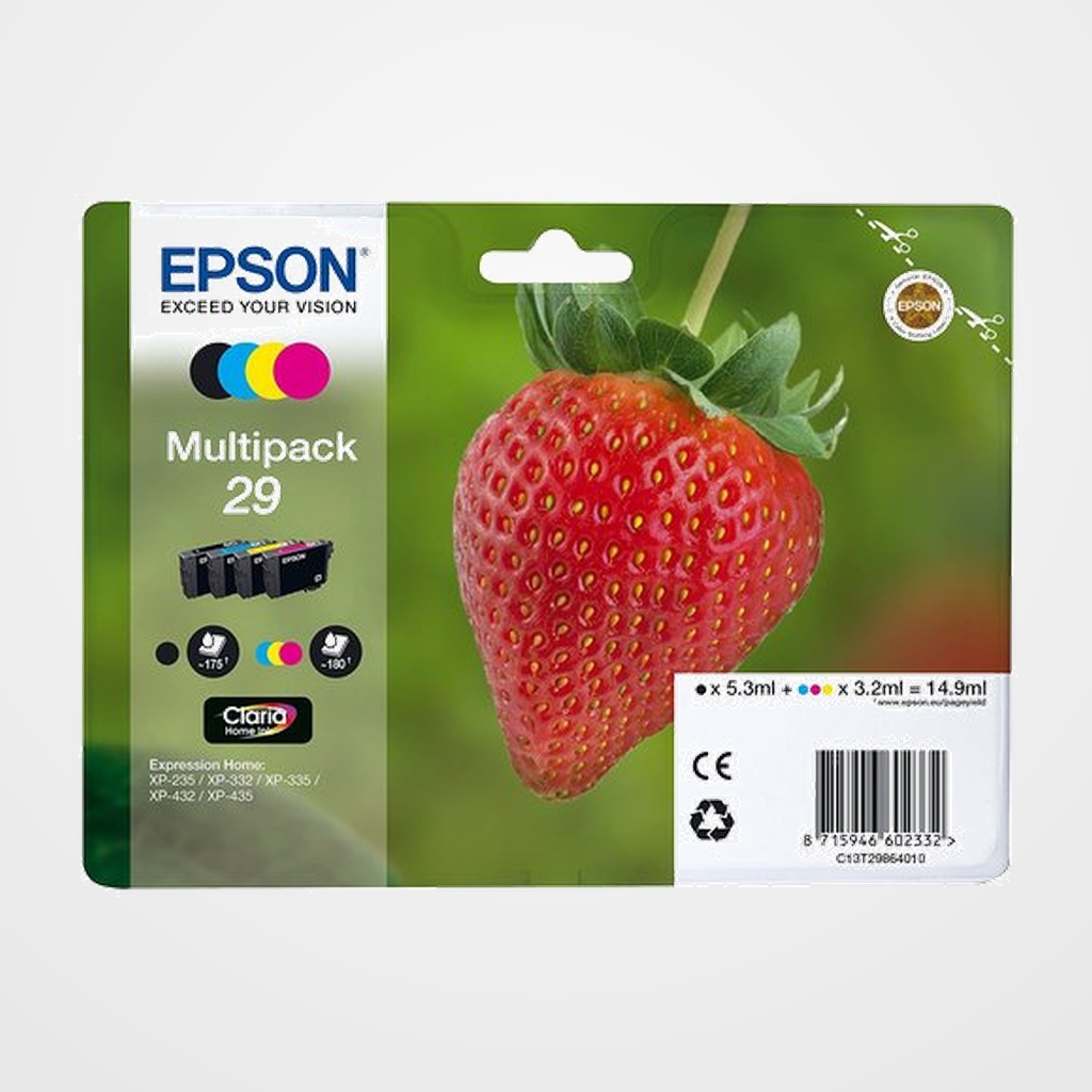 CARTUCHO INKJET EPSON T298640 Nº29 EXPRESSION HOME XP-235/332/335/432/435 MULTIPACK