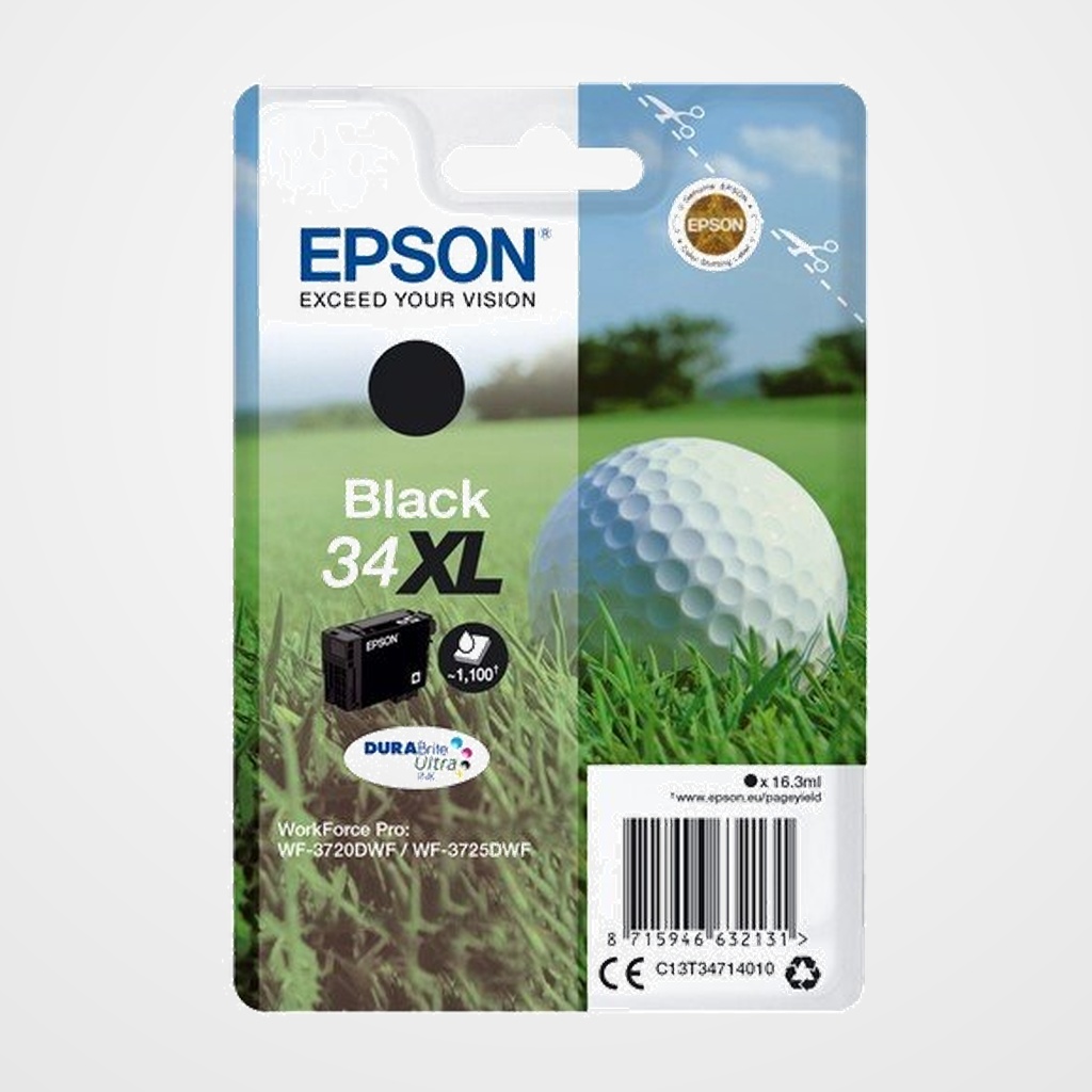 CARTUCHO INKJET EPSON T347140 Nº34XL WORKFORCE PRO WF-3720/3720DWF/3725DWF NEGRO 16,3ML