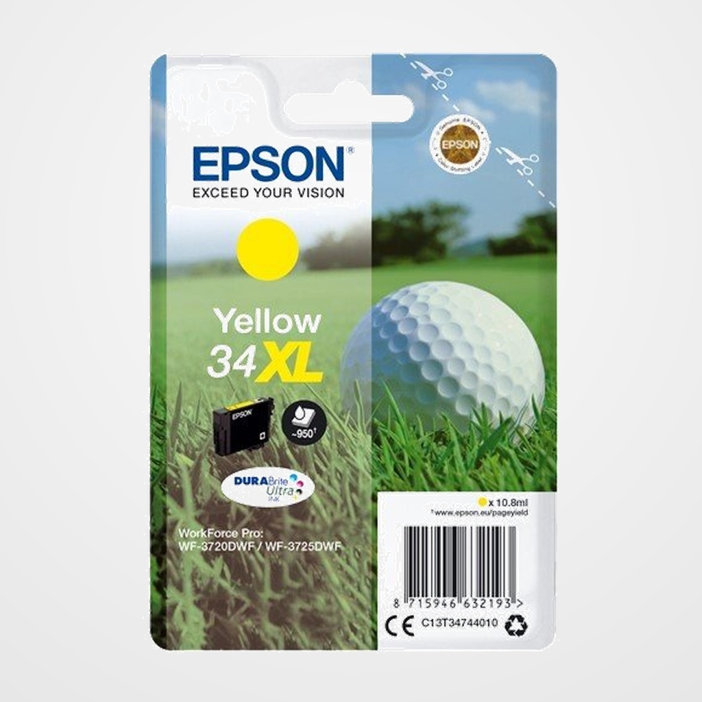 CARTUCHO INKJET EPSON T347440 Nº34XL WORKFORCE PRO WF-3720/3720DWF/3725DWF AMARILLO 10,8ML
