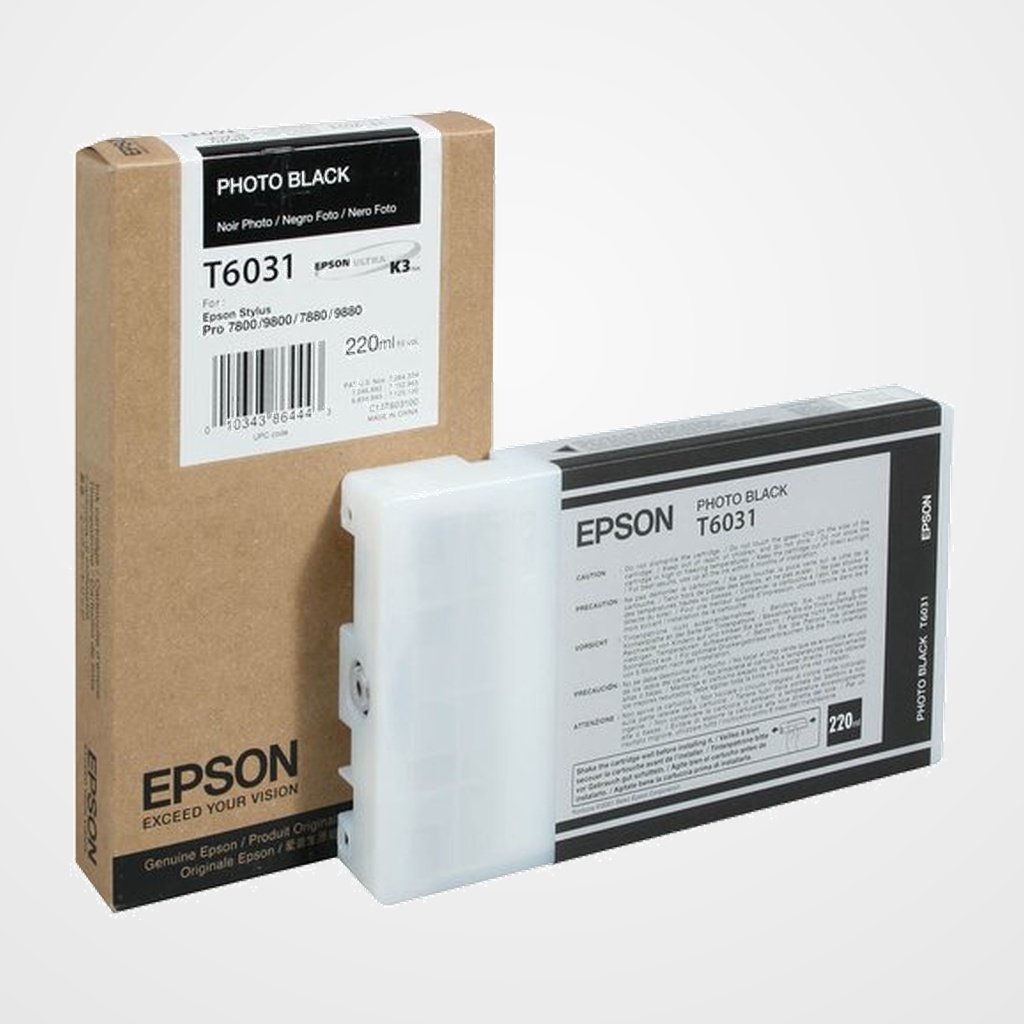CARTUCHO INKJET EPSON T603100 STYLUS PRO 7800/7880/9800/9880 NEGRO 220ML